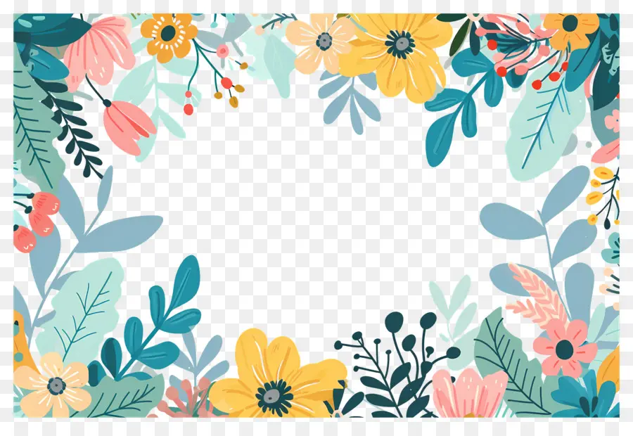 Fundo Floral，Moldura Floral PNG