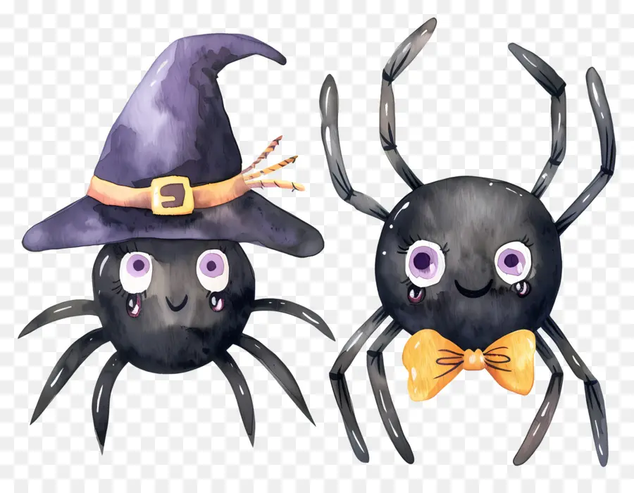 Aranhas De Halloween，Aranhas Com Chapéu PNG