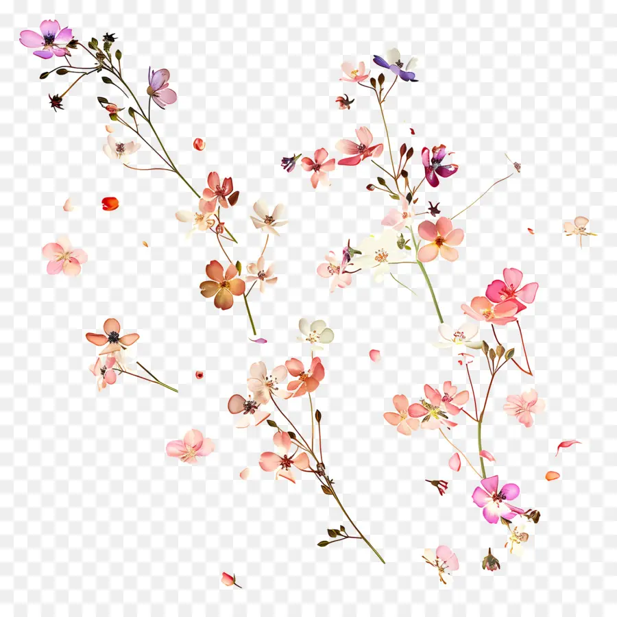 Fundo De Flor，Flores Coloridas PNG