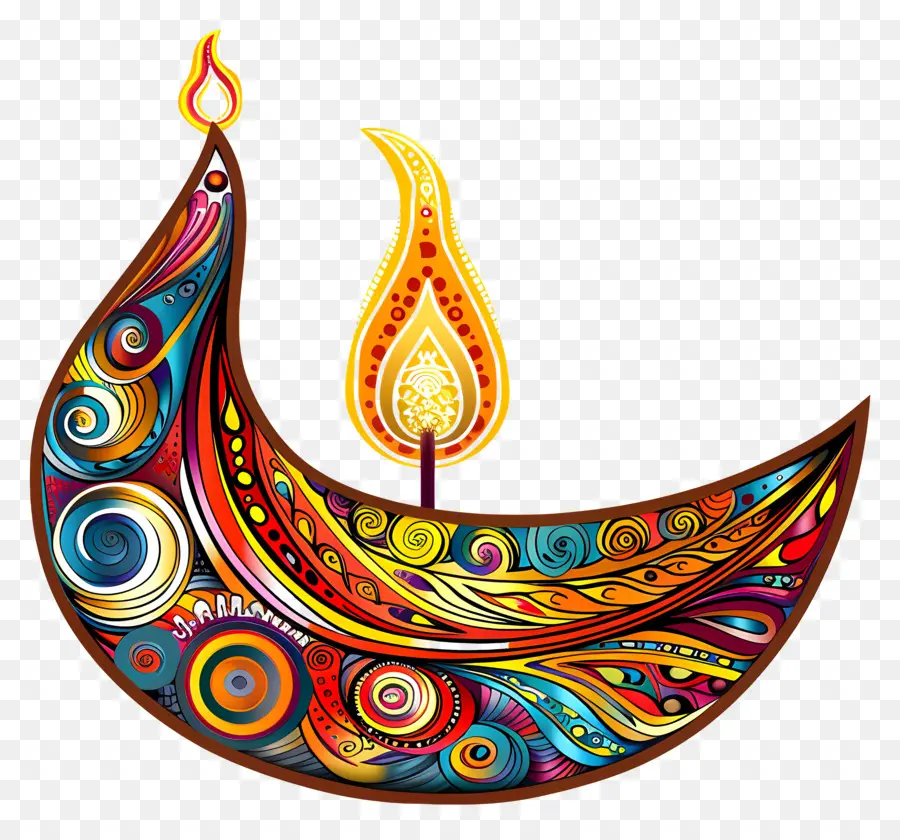 Diwali Diya，Diya Curvado PNG