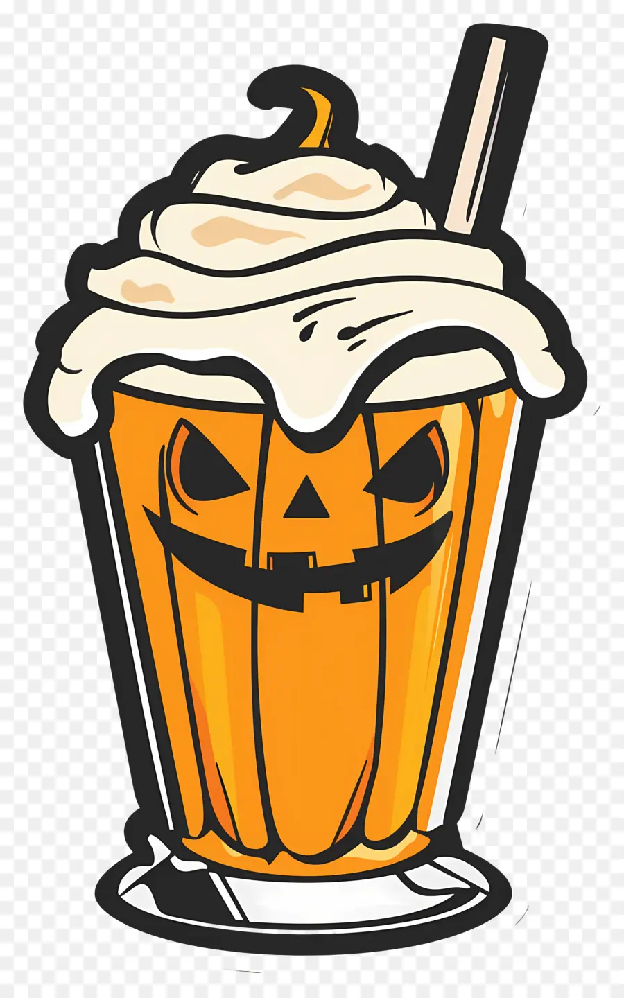 Milk Shake De Halloween，Bebida Com Tema De Abóbora PNG