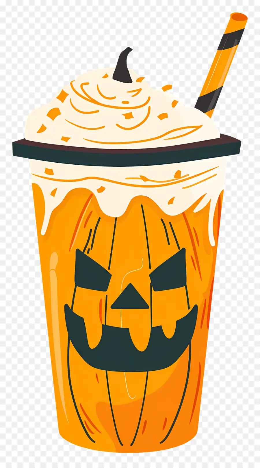 Milk Shake De Halloween，Bebida Com Tema De Abóbora PNG