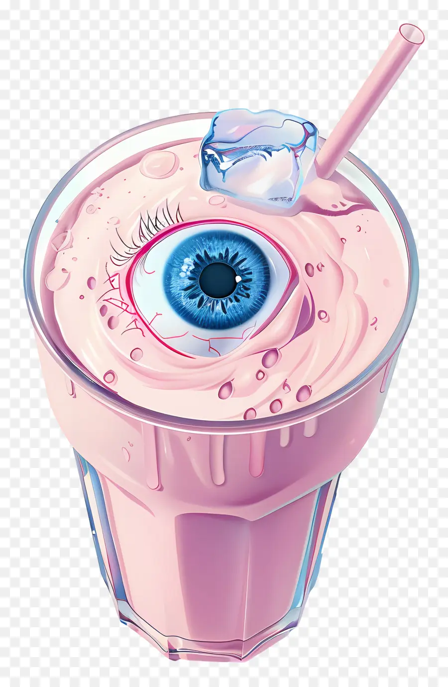 Bebida De Halloween，Smoothie De Globo Ocular Rosa PNG