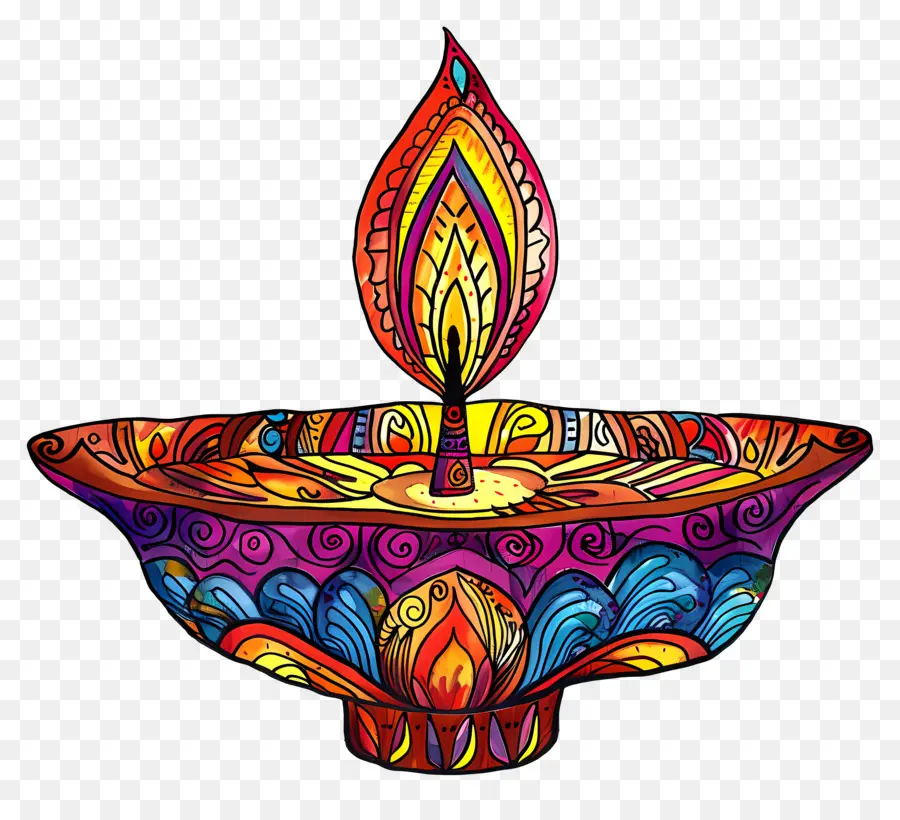 Diwali Diya，Diya Artística PNG