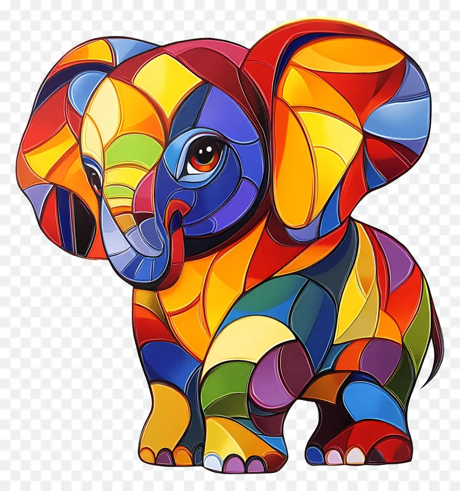 Bebê Elefante，Elefante De Vitral PNG