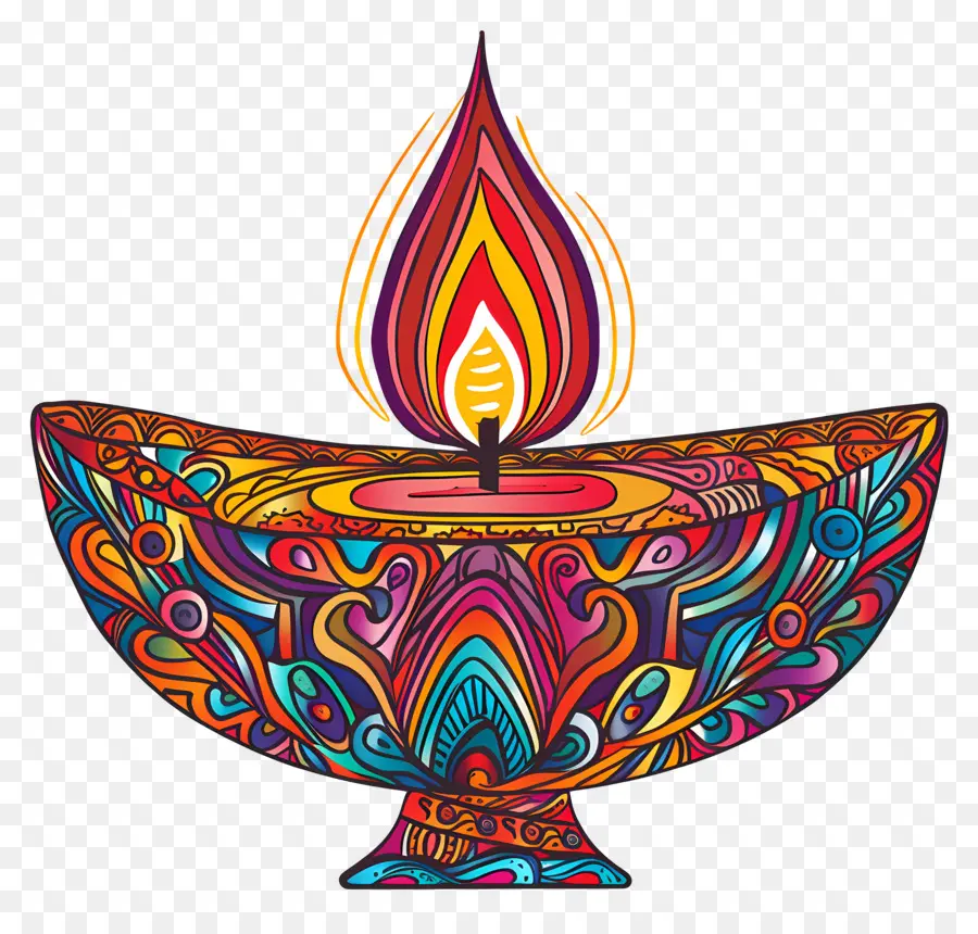 Diwali Diya，Diya Intrincado PNG