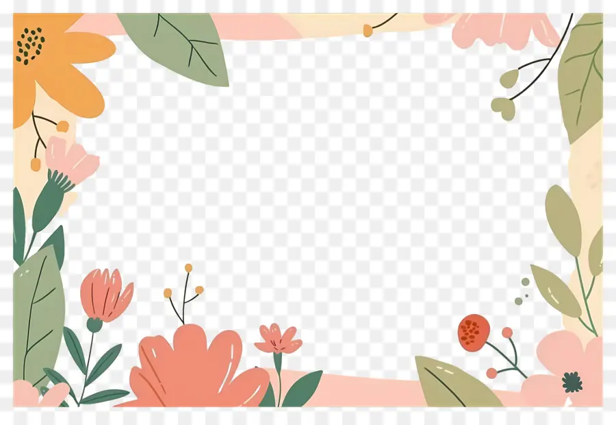 Fundo Floral，Moldura Floral Delicada PNG