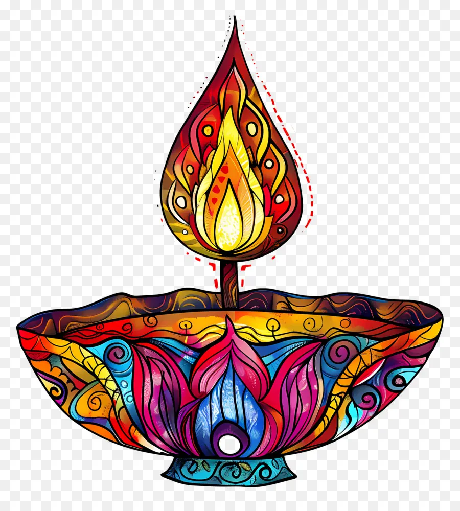 Diwali Diya，Diya Intrincado PNG