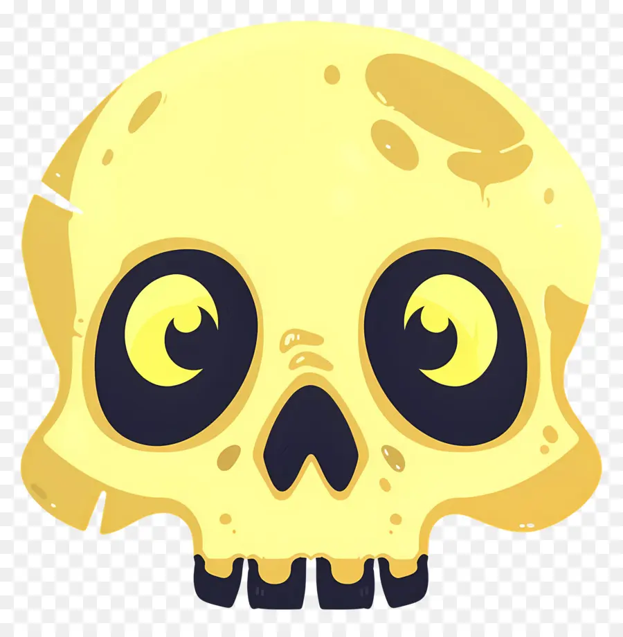 Caveira De Halloween，Caveira Amarela PNG