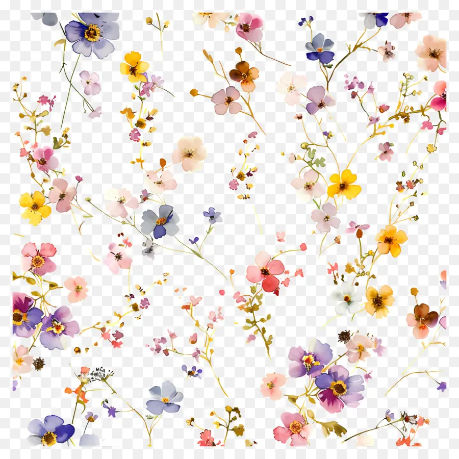 Fundo De Flor，Flores Coloridas PNG