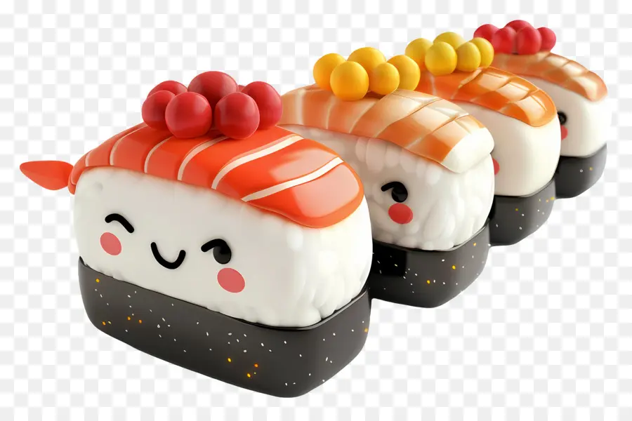 Sushi De Desenho Animado，Linha De Rolos De Sushi PNG