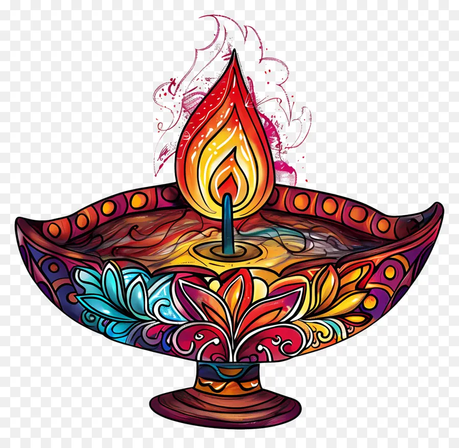 Diwali Diya，Lâmpada Decorativa PNG