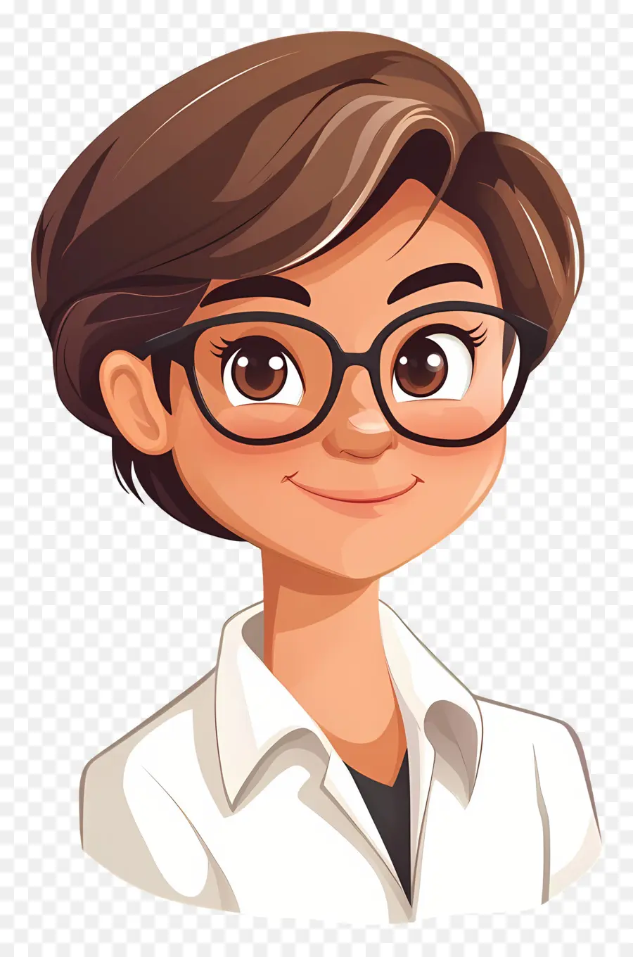 Professor，Mulher De Desenho Animado Com óculos PNG