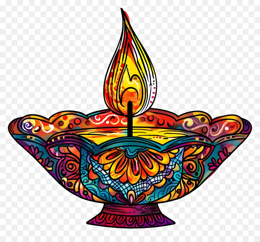 Diwali Diya，Diya Intrincado PNG