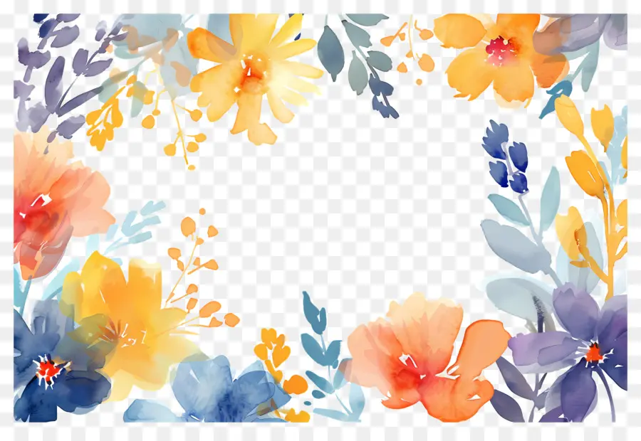 Fundo Floral，Borda Floral PNG