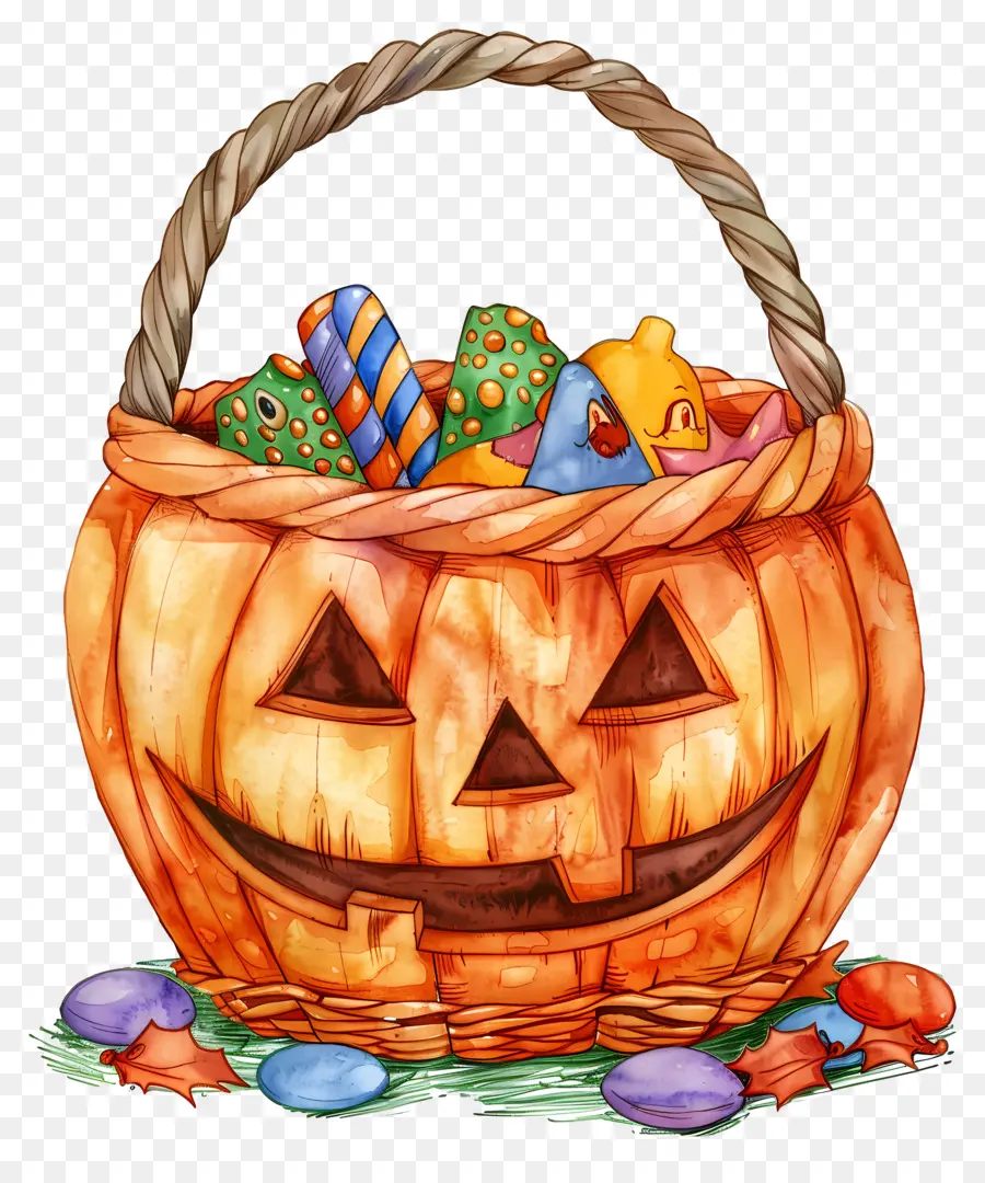 Cesta De Halloween，Cesta De Abóbora PNG