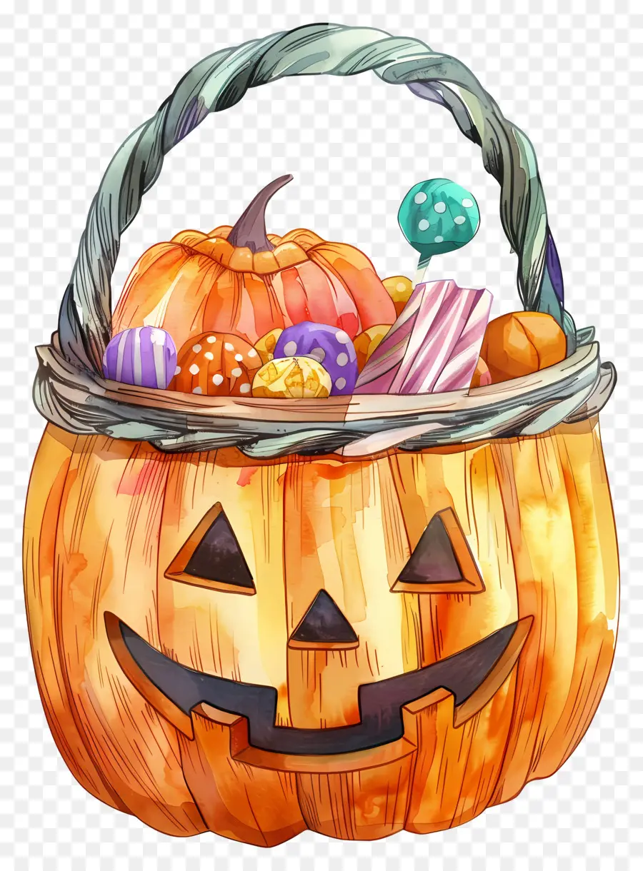 Cesta De Halloween，Cesta De Abóbora PNG