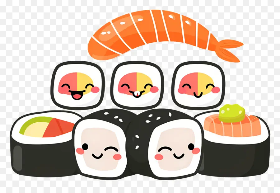 Sushi Fofo，Sushi Kawaii PNG