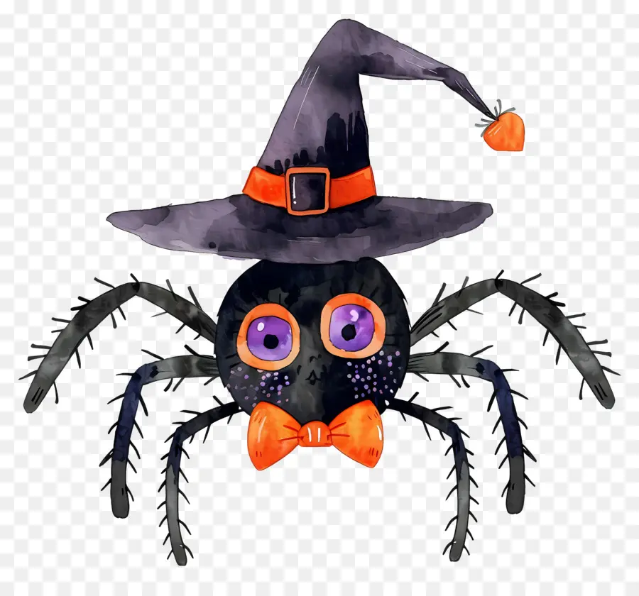 Aranha De Halloween，Aranha Com Chapéu De Bruxa PNG