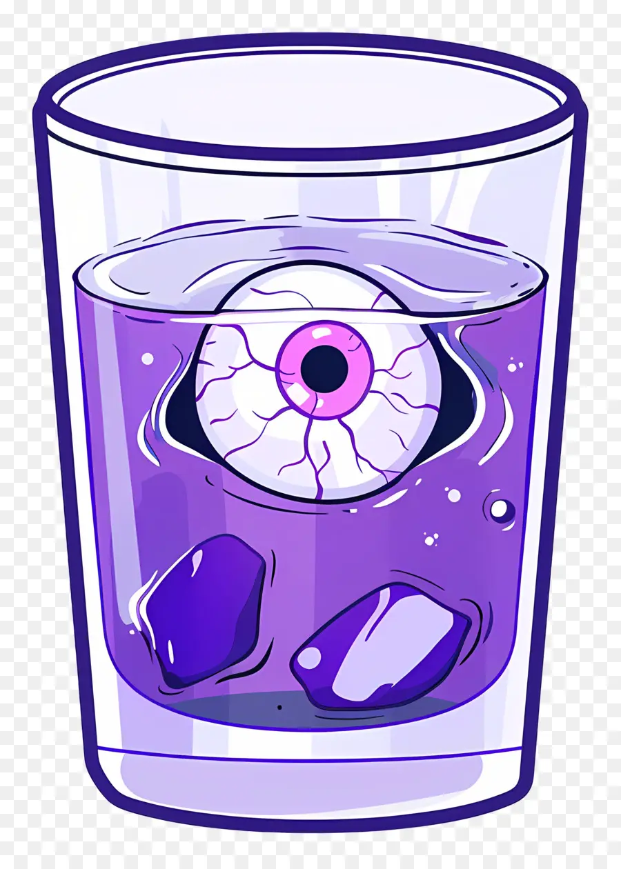 Bebida De Halloween，Bebida De Globo Ocular Roxo PNG