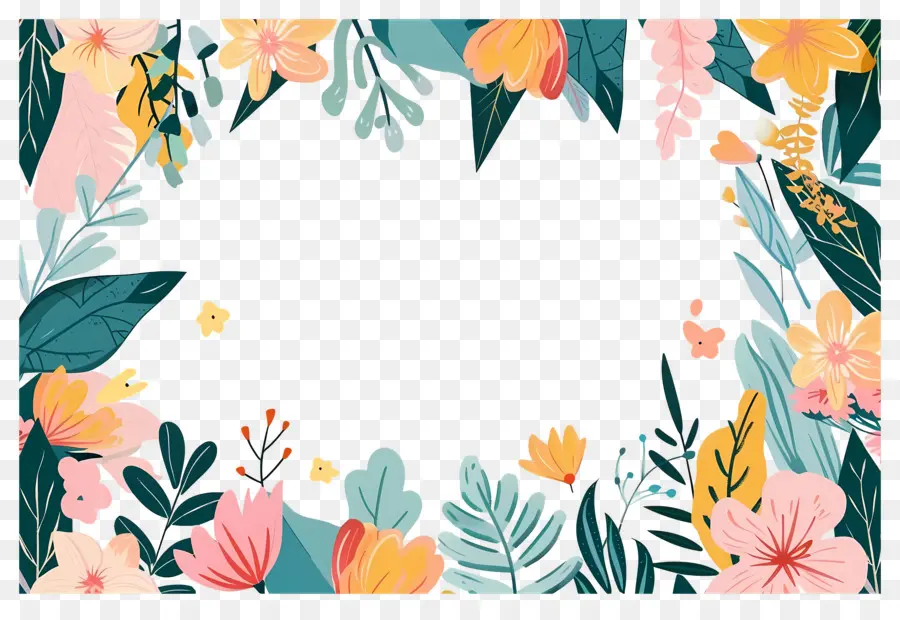 Fundo Floral，Moldura Floral PNG