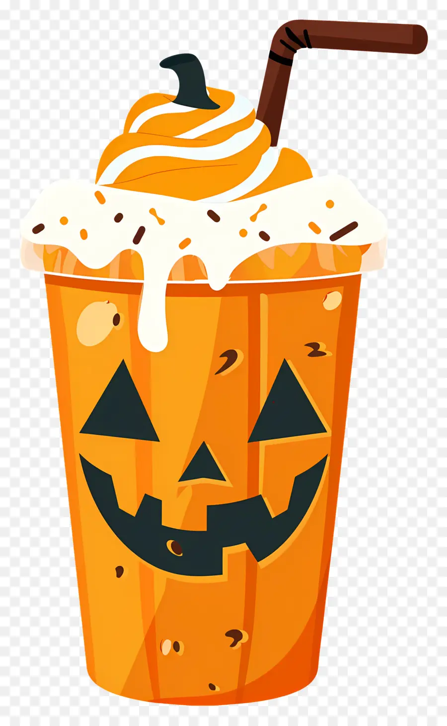 Milk Shake De Halloween，Bebida Com Tema De Abóbora PNG