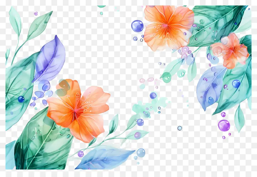 Fundo Floral，Moldura Floral PNG