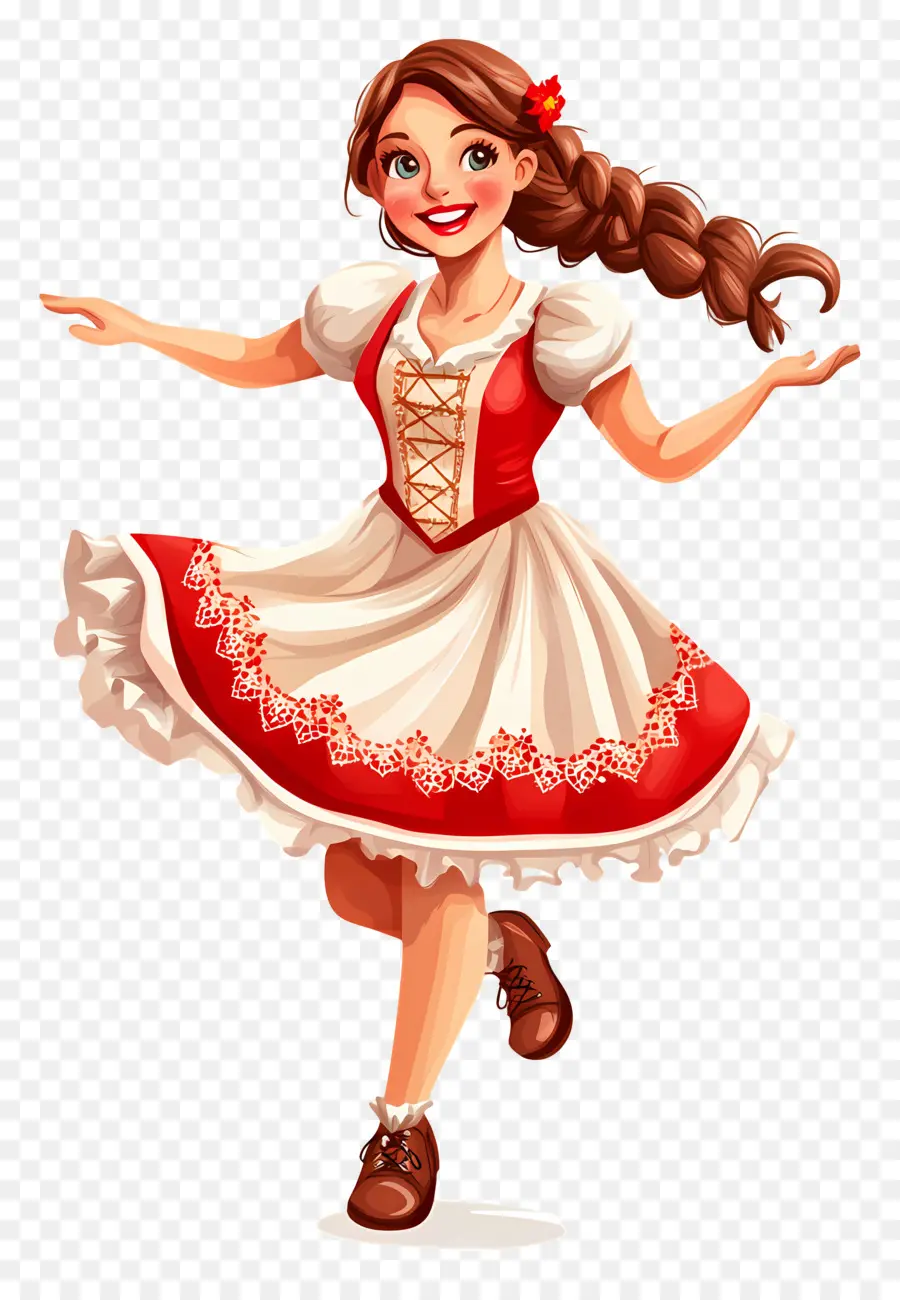 Dançarino Da Oktoberfest，Mulher Em Traje Tradicional PNG