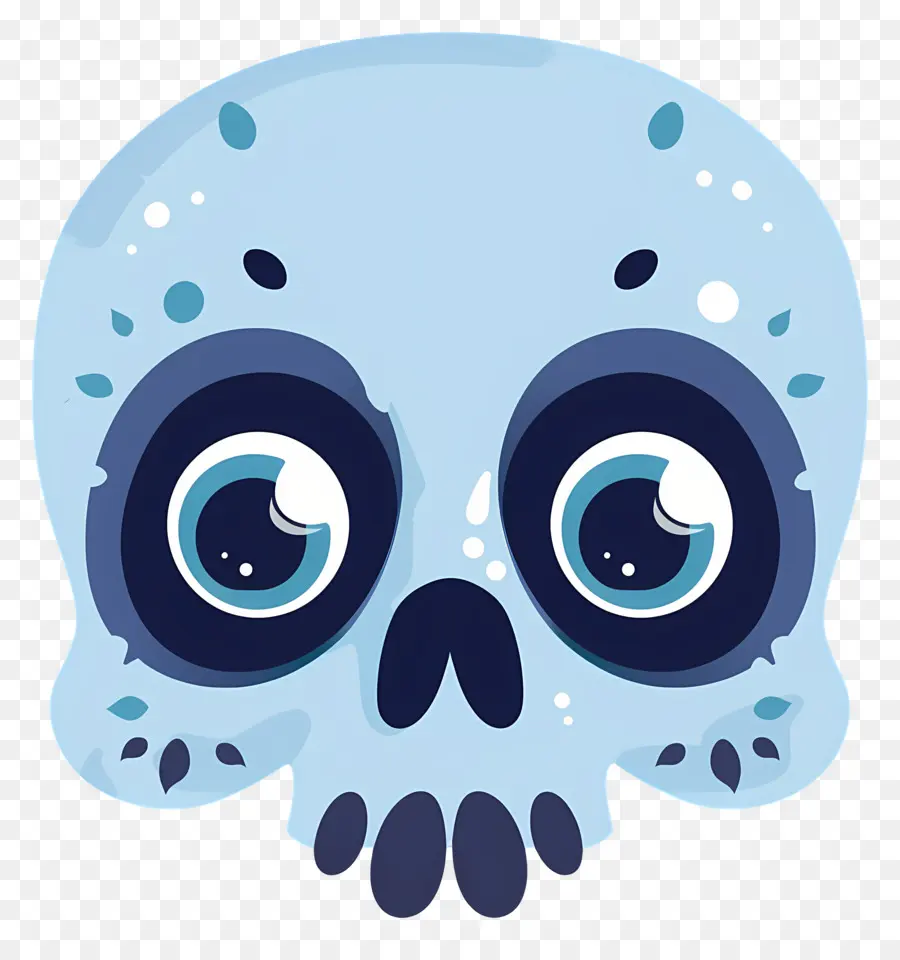 Caveira De Halloween，Caveira Azul PNG