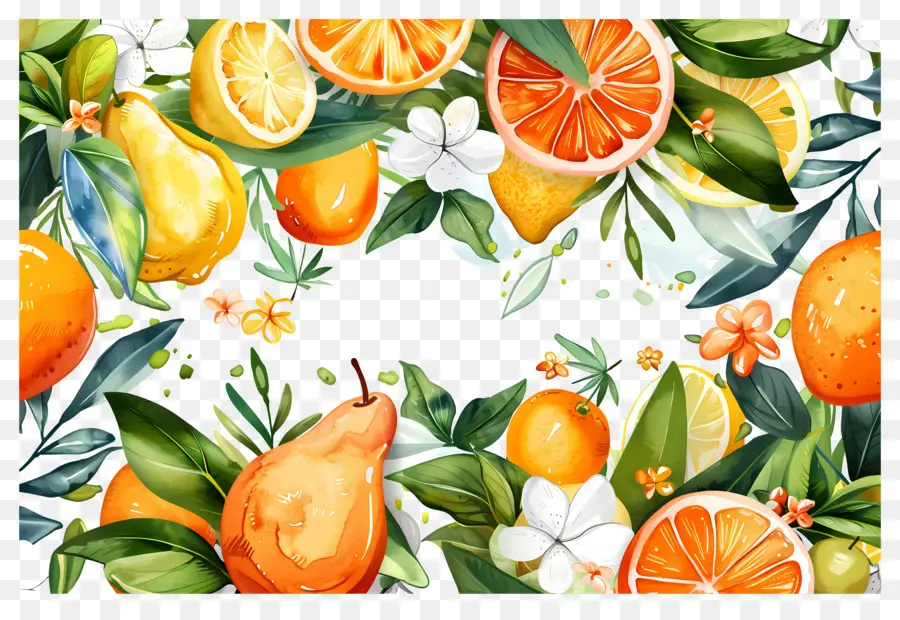 Fundo De Verão，Frutas Cítricas PNG