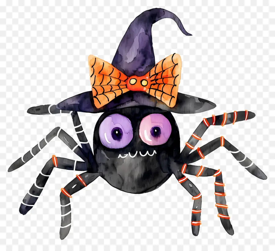 Aranha De Halloween，Aranha Com Chapéu De Bruxa PNG