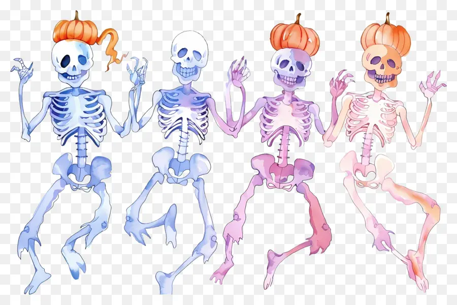 Esqueletos De Halloween，Esqueletos Dançantes PNG