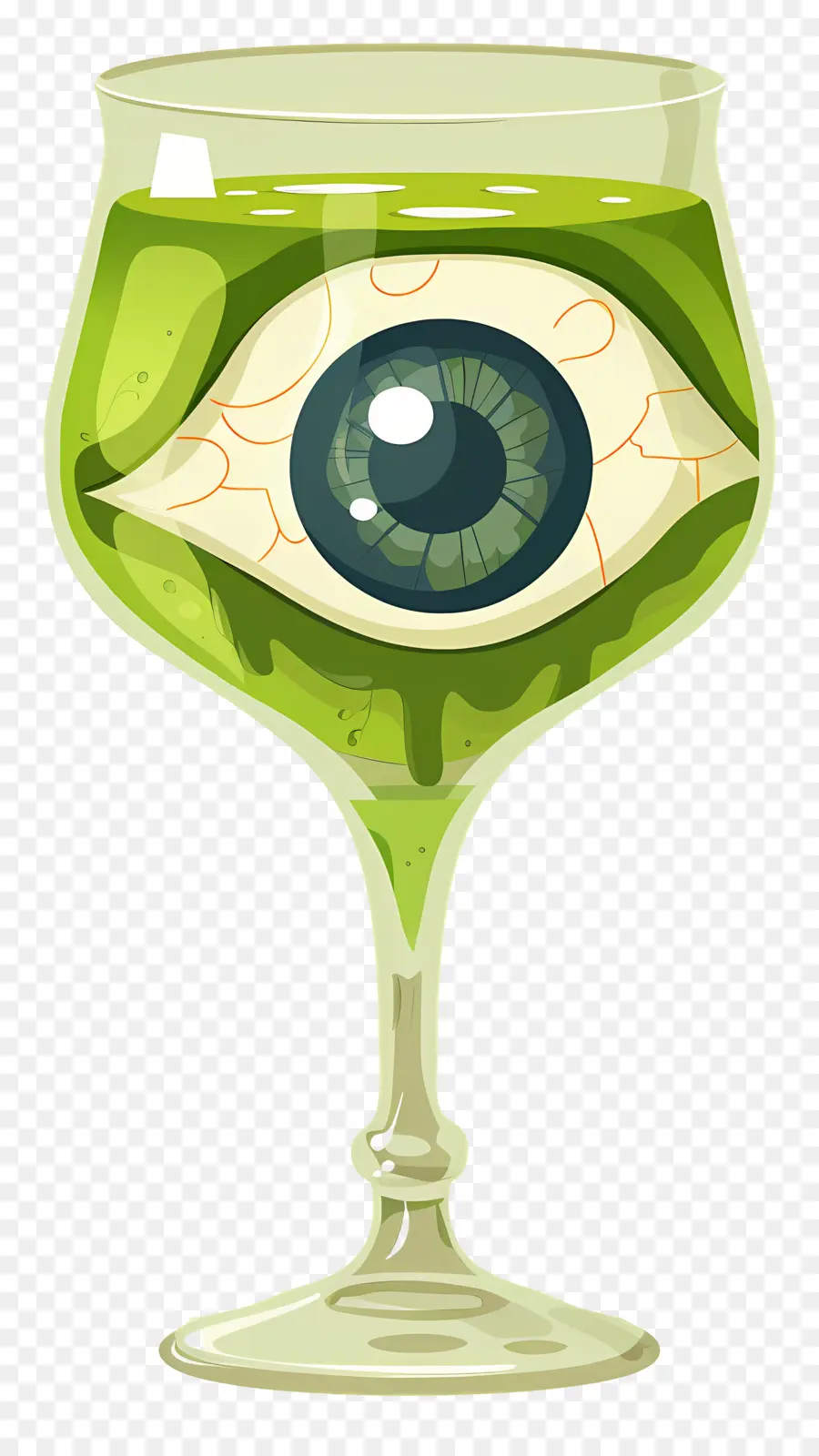 Bebida De Halloween，Bebida Verde Com Globo Ocular PNG