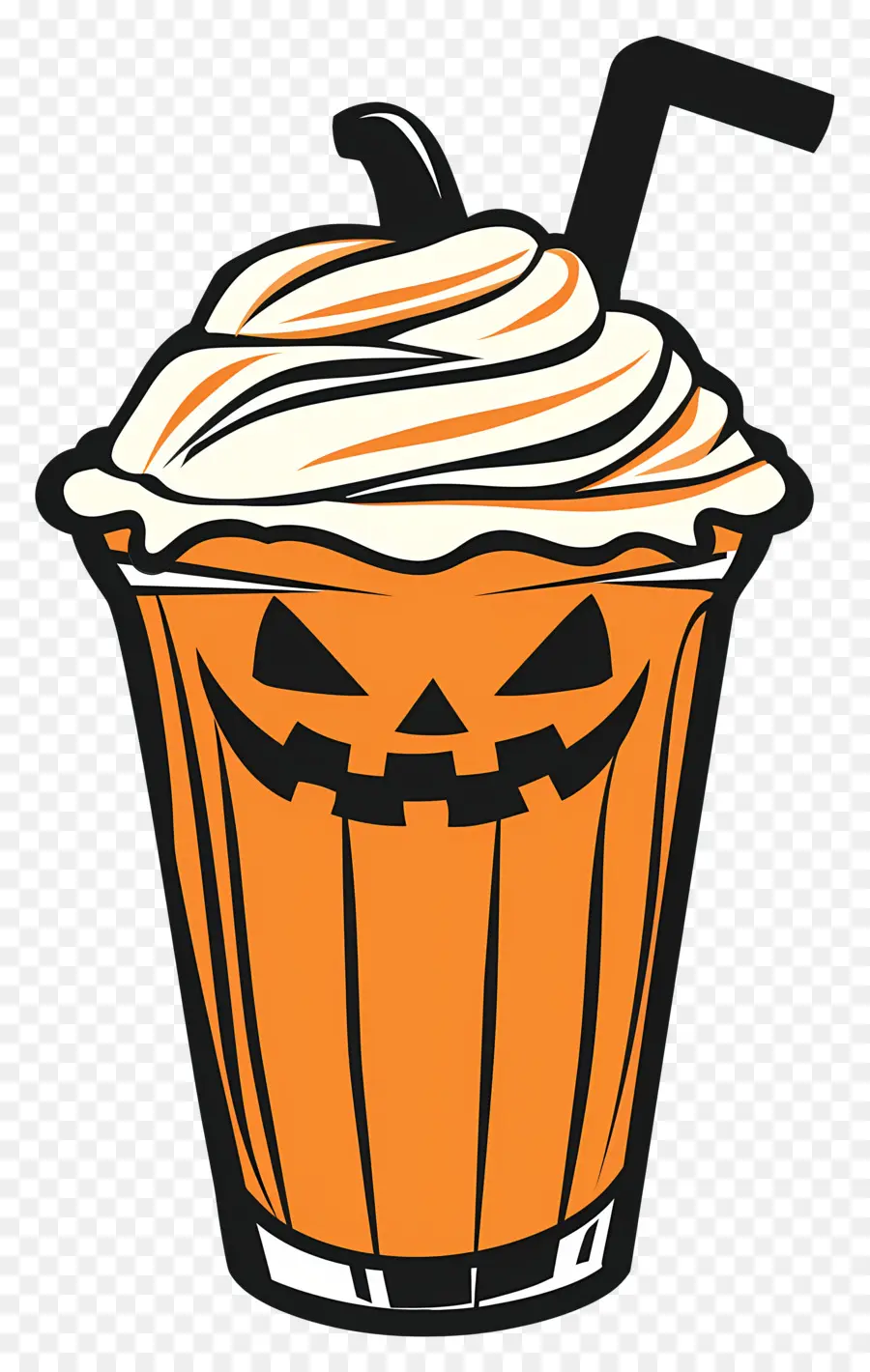 Milk Shake De Halloween，Bebida Com Tema De Abóbora PNG