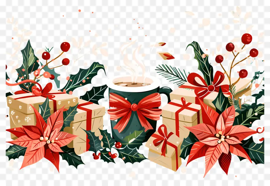 Fundo De Natal，Presentes De Natal PNG