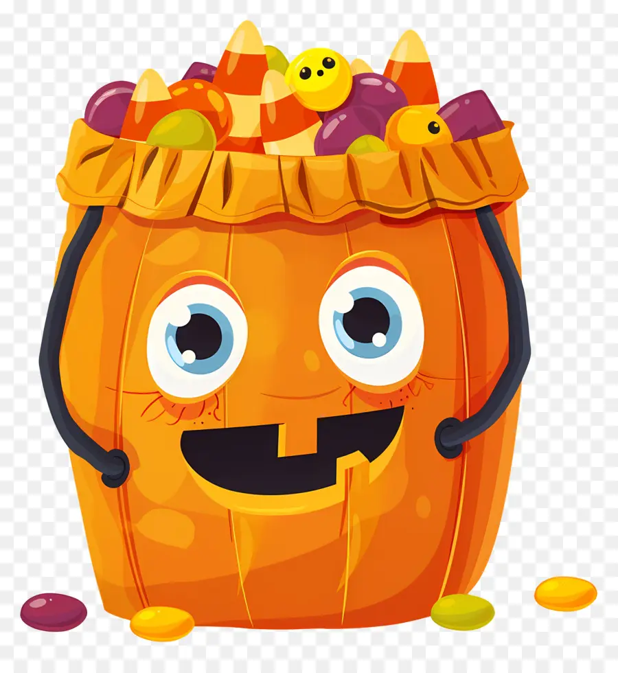 Cesta De Halloween，Balde De Milho Doce PNG