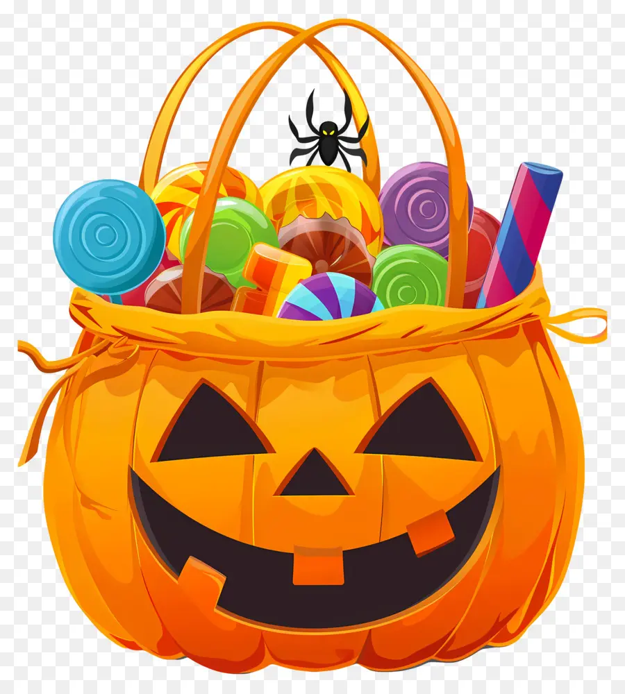 Cesta De Halloween，Cesta De Doces De Abóbora PNG