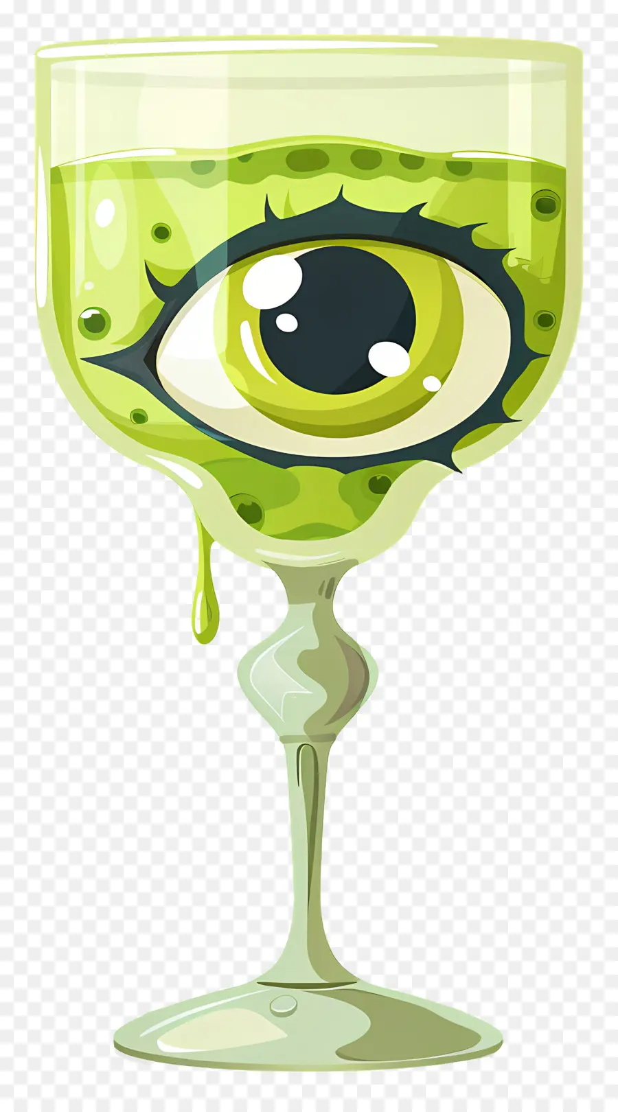 Bebida De Halloween，Bebida Verde Com Globo Ocular PNG