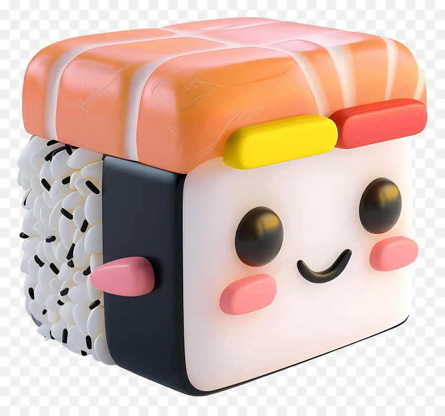 Sushi De Desenho Animado，Cubo De Sushi Sorridente PNG