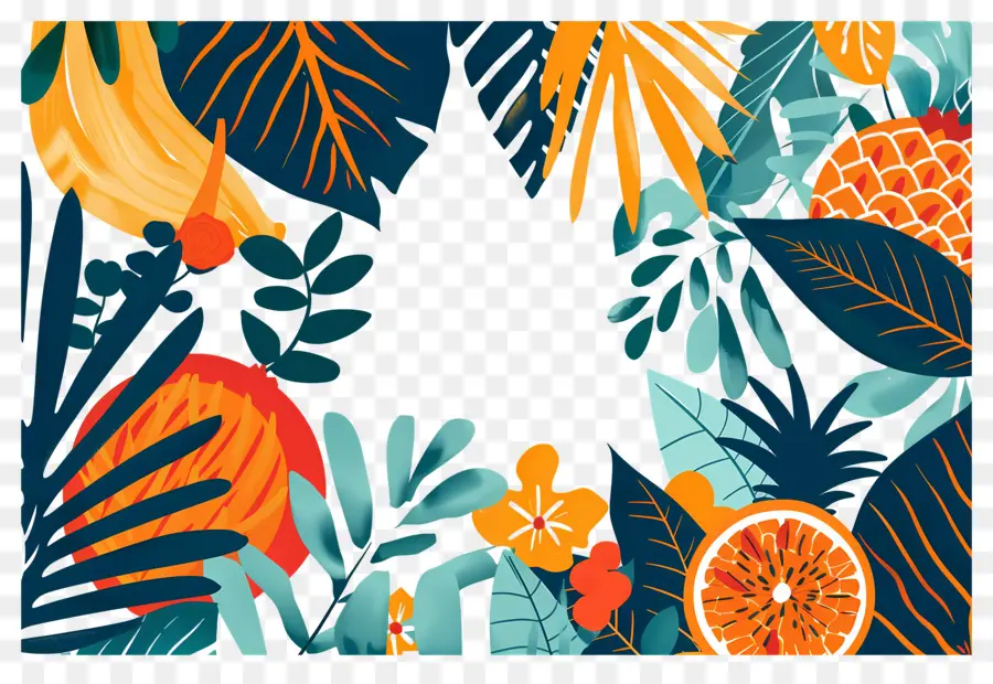 Fundo De Verão，Frutas Tropicais PNG