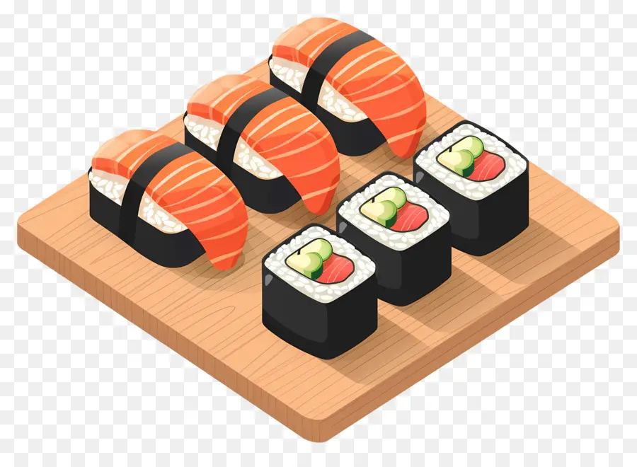 Dia Internacional Do Sushi，Rolinhos De Sushi Na Bandeja PNG