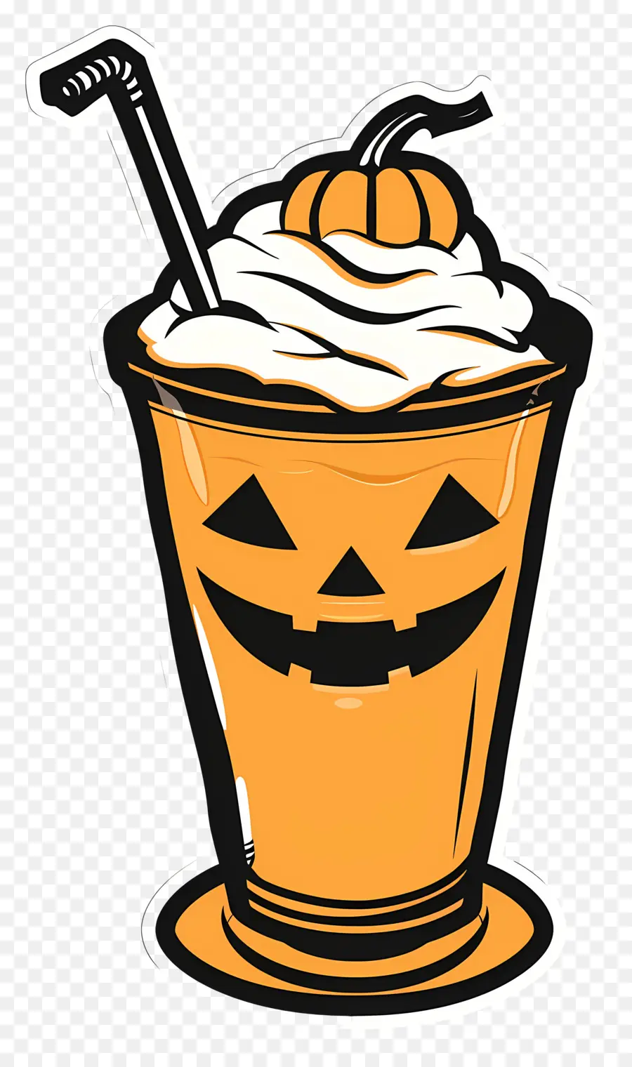 Milk Shake De Halloween，Bebida Com Tema De Abóbora PNG