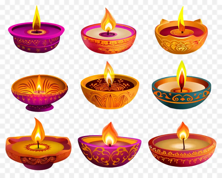 Vela Diwali，Lâmpadas Decorativas PNG