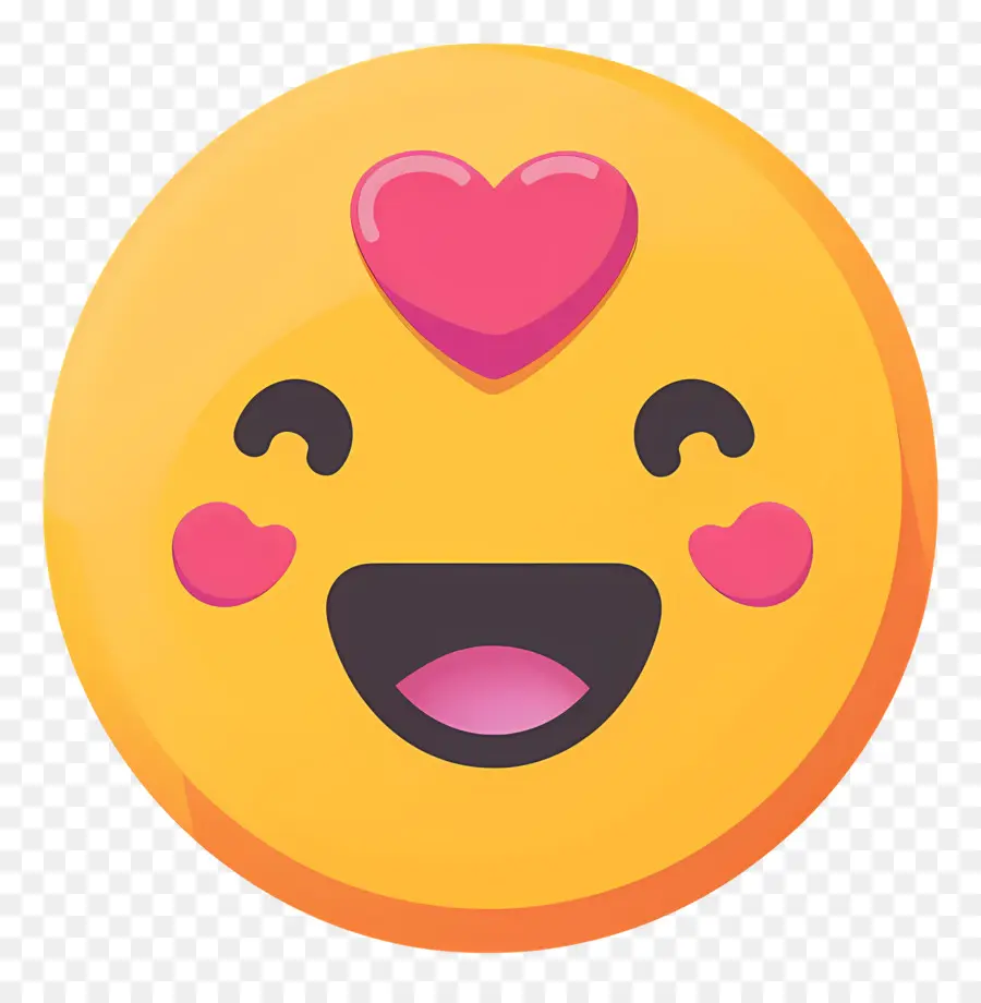 Beijo Sorridente，Emoji De Olhos De Coração PNG