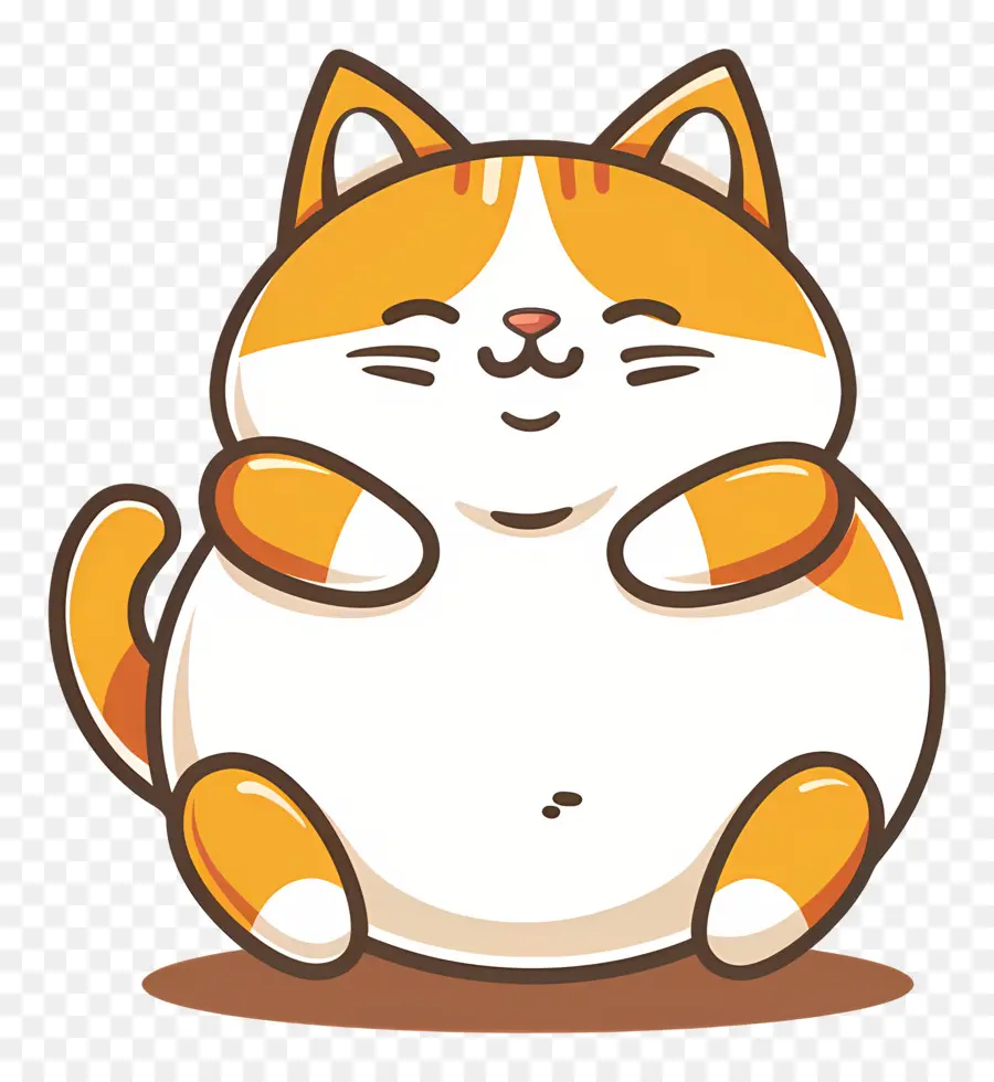 Gato Kawaii，Gato Laranja Redondo PNG