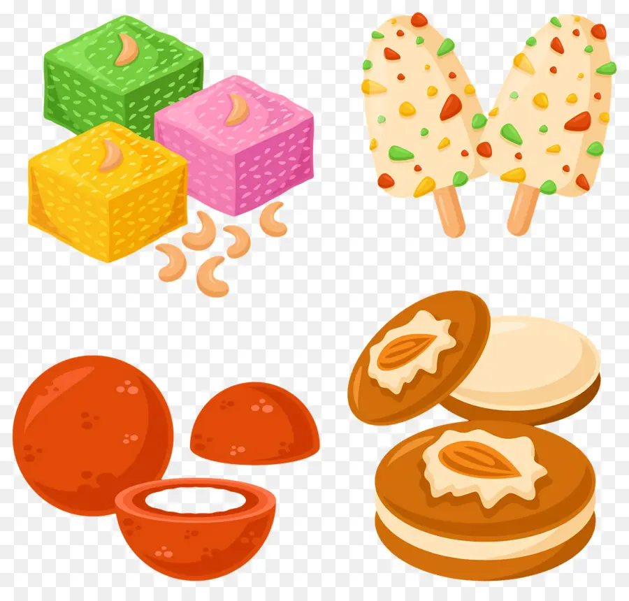 Doces Indianos，Sobremesas Coloridas PNG