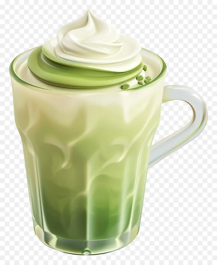 Matcha Latte，Bebida Verde PNG