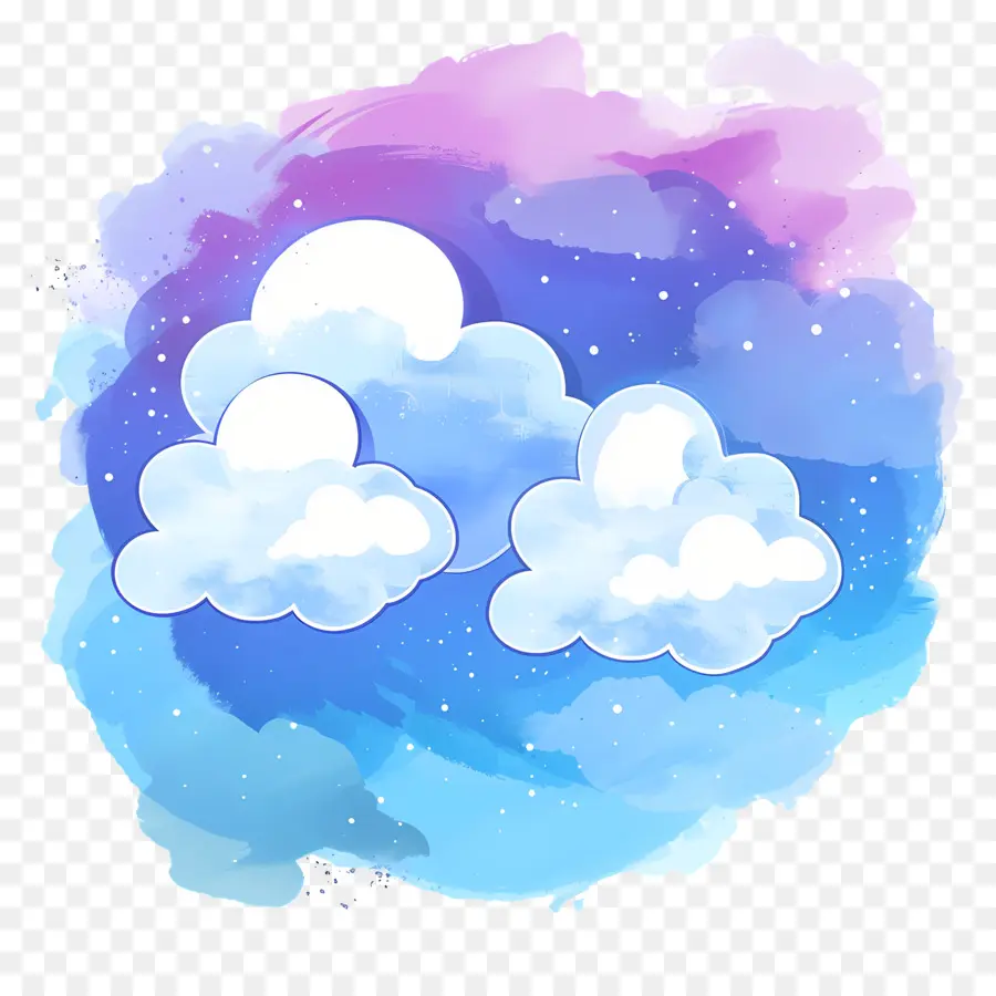 Nuvem Aquarela，Nuvens Coloridas PNG