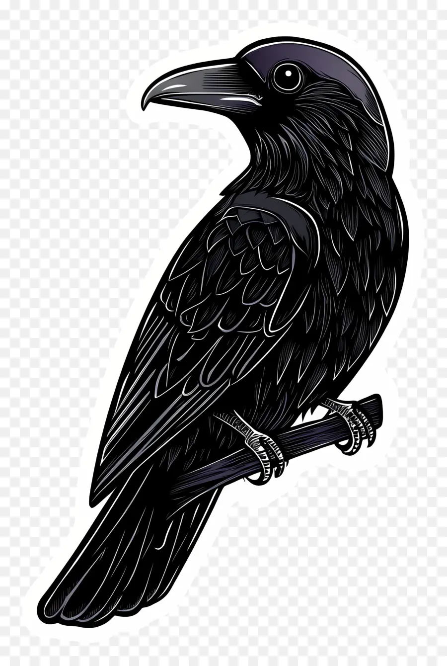 Corvo Gótico，Raven No Galho PNG