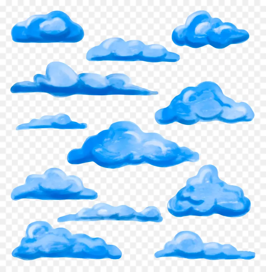 Nuvens Em Aquarela，Nuvens Azuis PNG